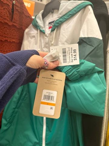 Levi's · Бело-зелёная ветровка с капюшоном