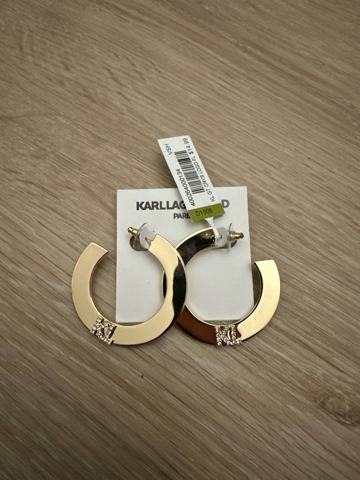 Karl Lagerfeld · Золотистые серьги-кольца с логотипом