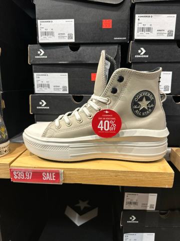 Converse · Высокие кеды на платформе бежевые