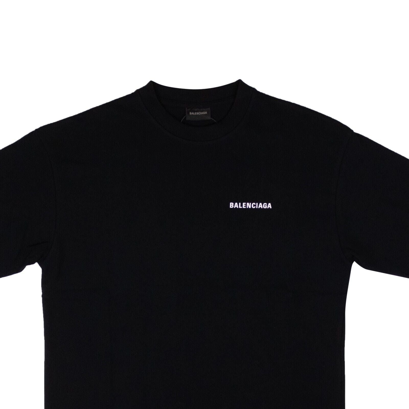 BALENCIAGA Black Logo Cotton Large Fit T-Shirt