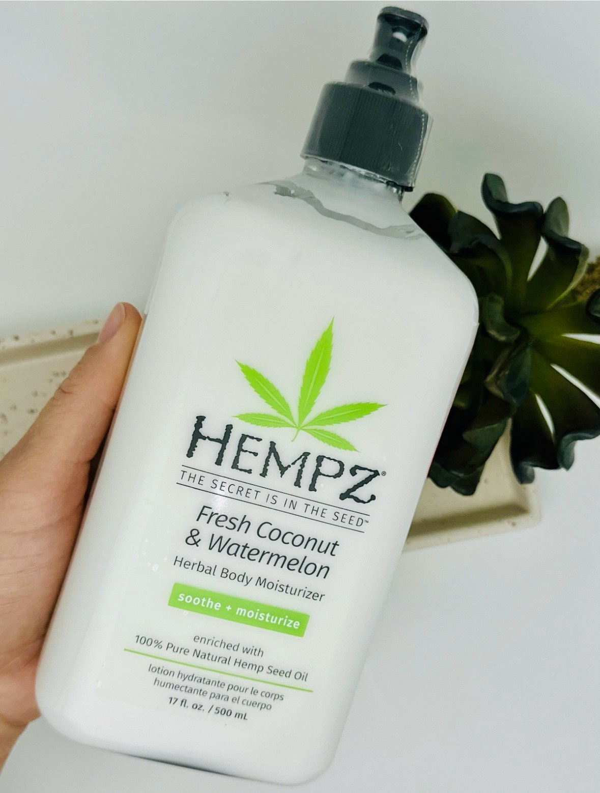 🔥🧴 увлажняющий крем для тела Hempz Fresh Coconut & Watermelon Herbal Body Moisturizer объемом 500 мл с ароматом свежего кокоса и арбуза