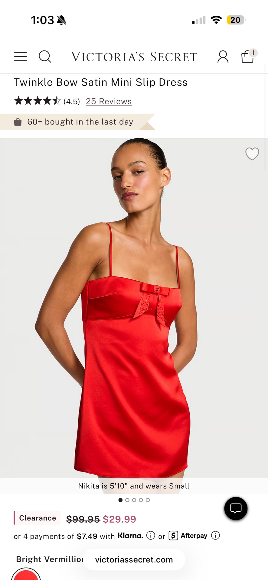 Twinkle Bow Satin Mini Slip Dress