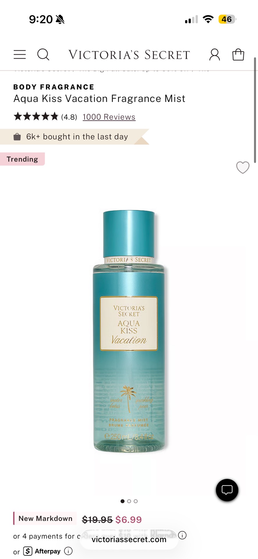 Aqua Kiss Vacation Fragrance Mist