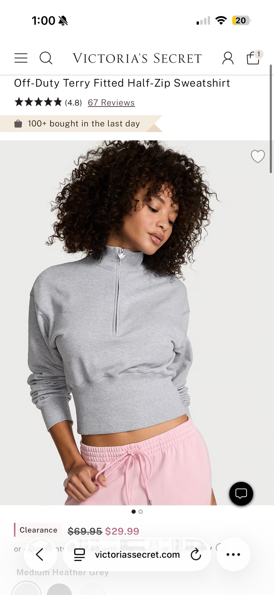 Off-Duty Terry Fitted Half-Zip Sweatshirt