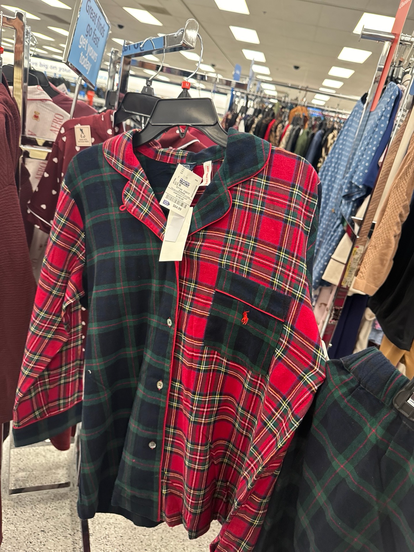 женский клетчатый пижамный комплект Polo Ralph Lauren