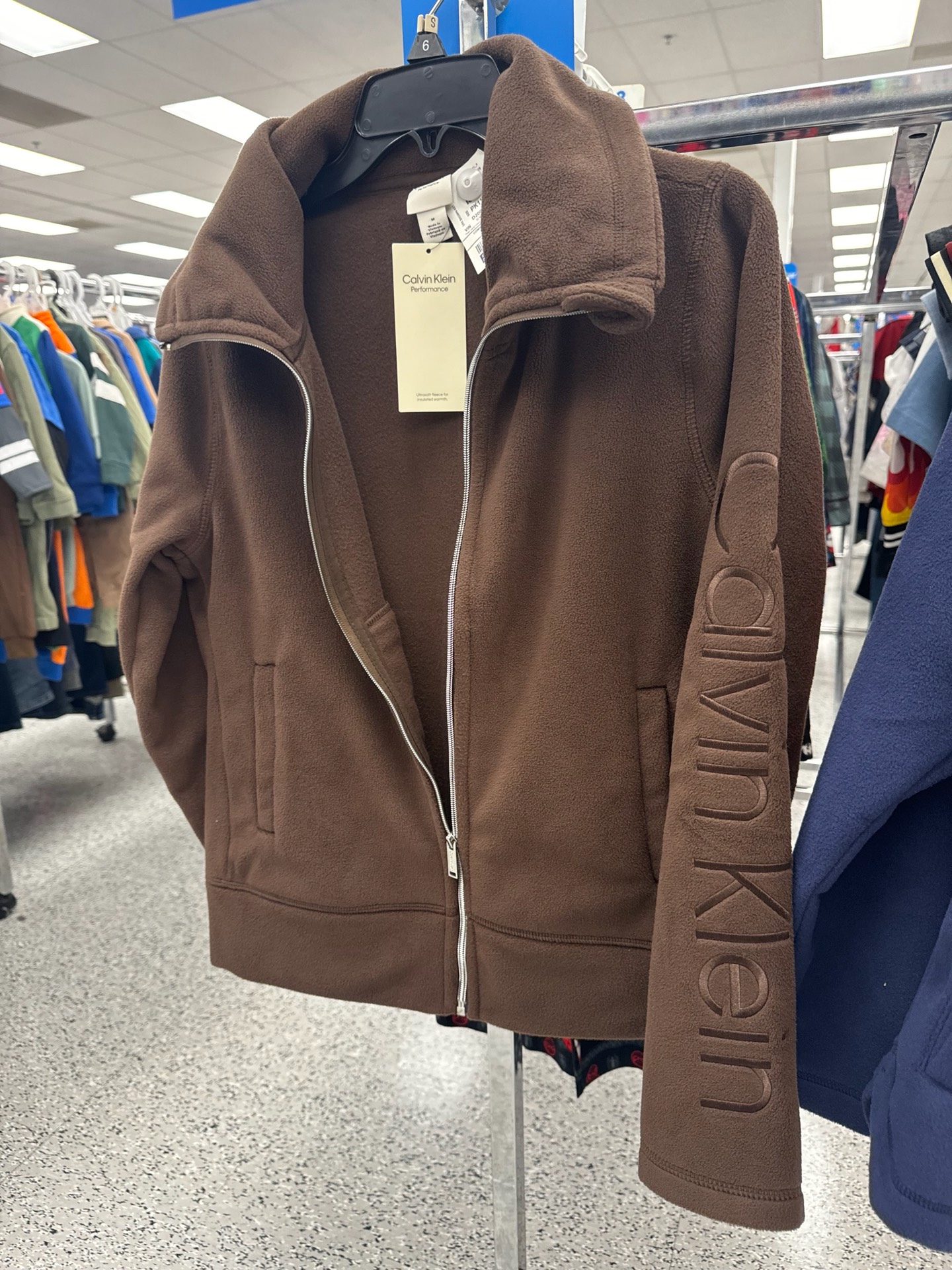 женская флисовая куртка на молнии Calvin Klein