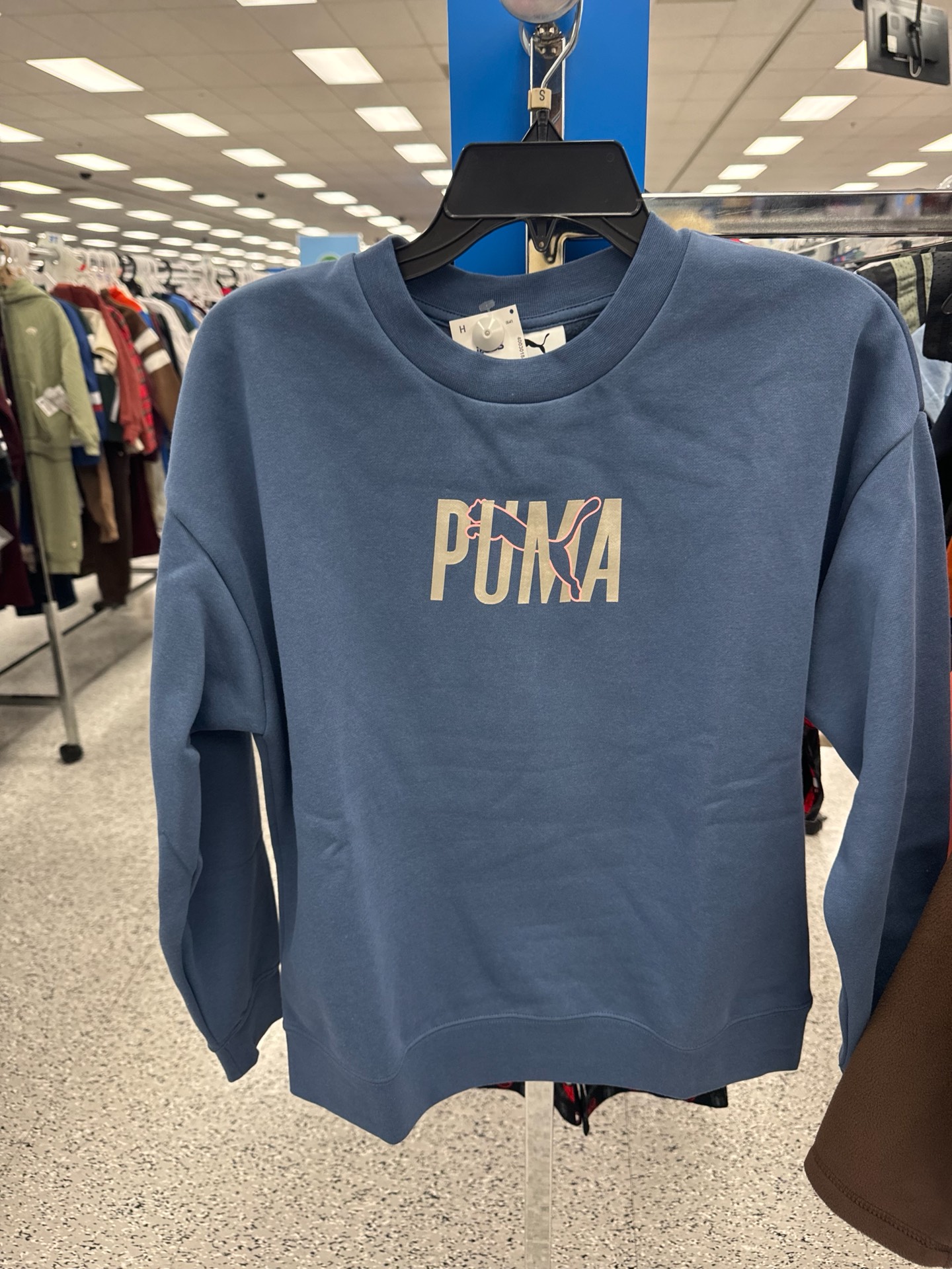 женский свитшот PUMA в приглушенном сине-голубом цвете