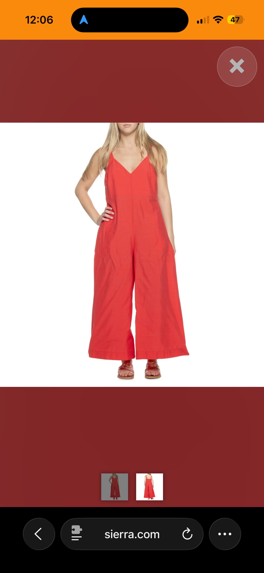 Marine Layer Americana Cari Wide-Leg V-Neck Jumpsuit - Sleeveless